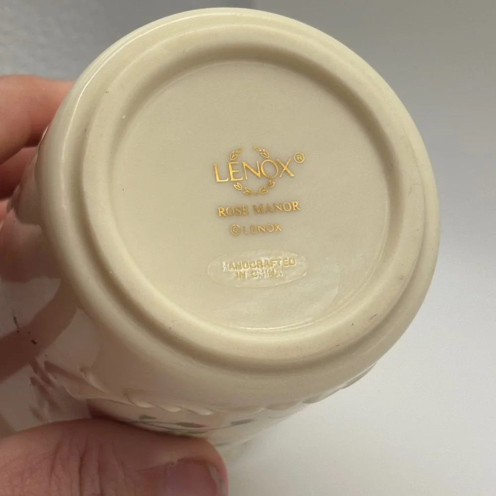 Lenox Rose Manor Toothbrush Holder Tumbler Set Floral Vanity grabdmacore cottage